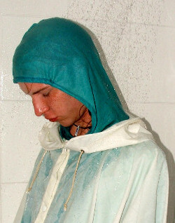 shower in clothes